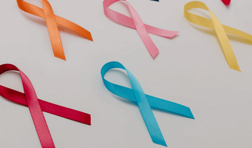 A variety of cancer awareness ribbons